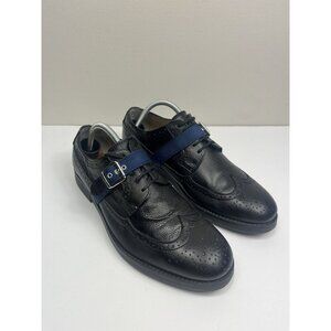 ZARA MENS BLACK LACE UP OXFORD WITH BUCKLE DRESS SHOE  US-9M